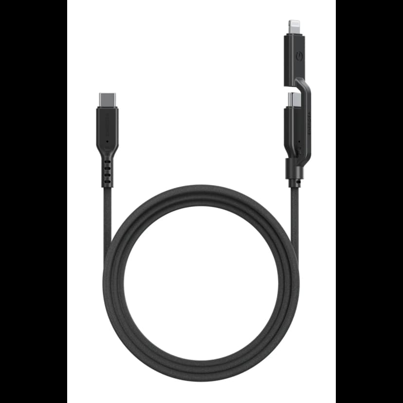 Energea Flow Duo 2in1 1.5M 240W Type-C to Type-C ve Lightning PD Hızlı Şarj Kablo