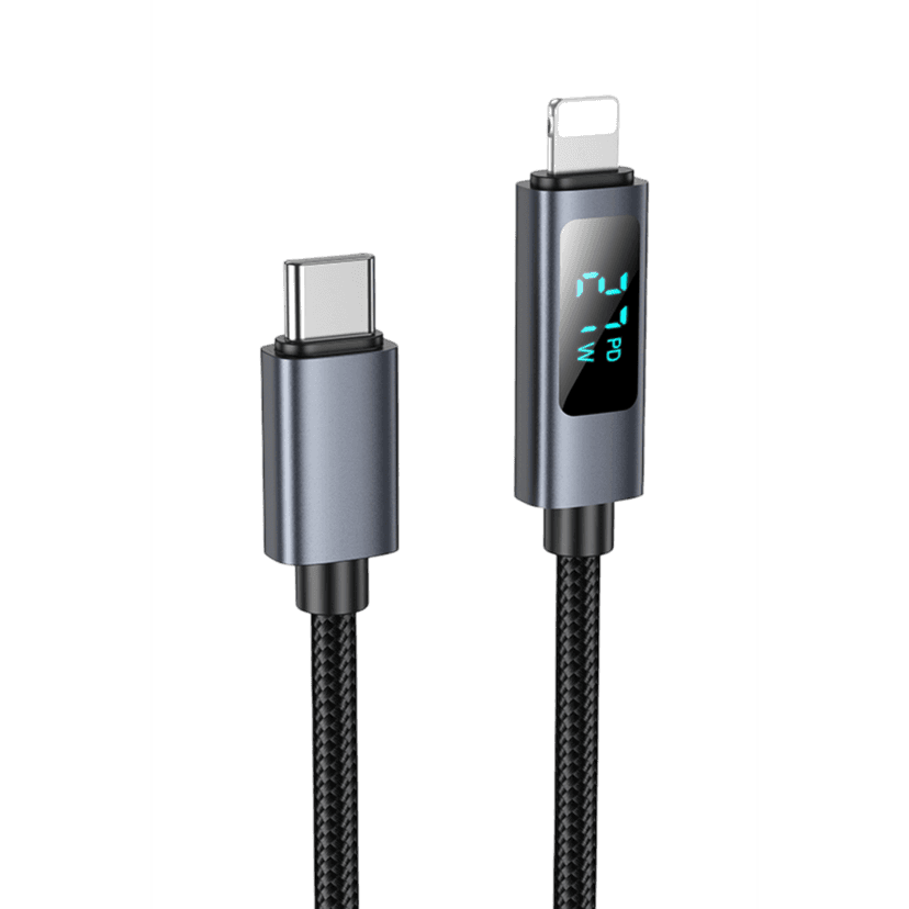 Hoco. X112 1M 27W Dijital Ekranlı Lightning to Type-C PD Şarj ve Data Kablosu