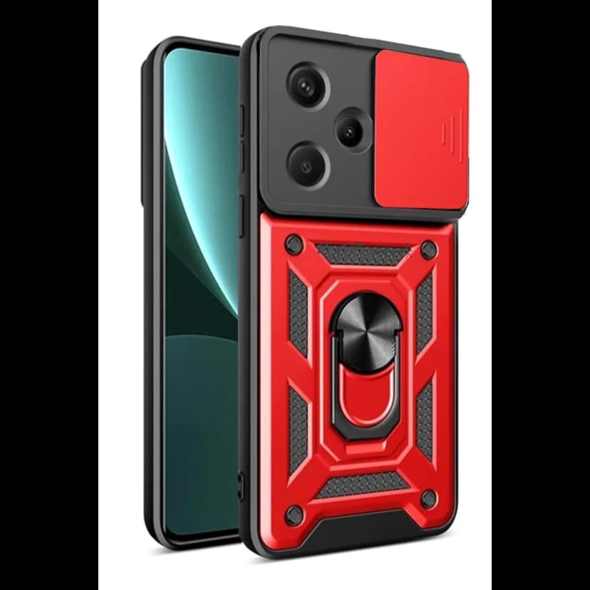 Newface Xiaomi Redmi Note 13 Pro Plus Kılıf Pars Lens Yüzüklü Silikon