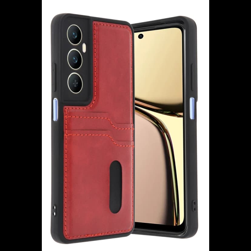 Newface Realme C65 Sara Kartvizitli Deri Kılıf