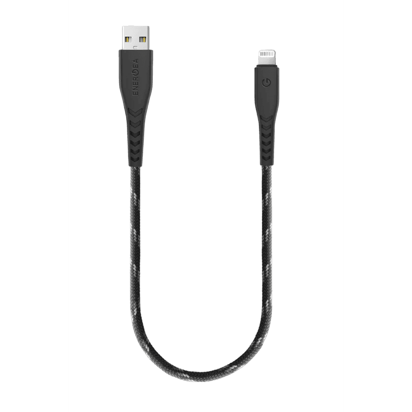 Energea NyloFlex 30cm MFi Sertifikalı USB-A to Lightning Hızlı Şarj Data Kablosu