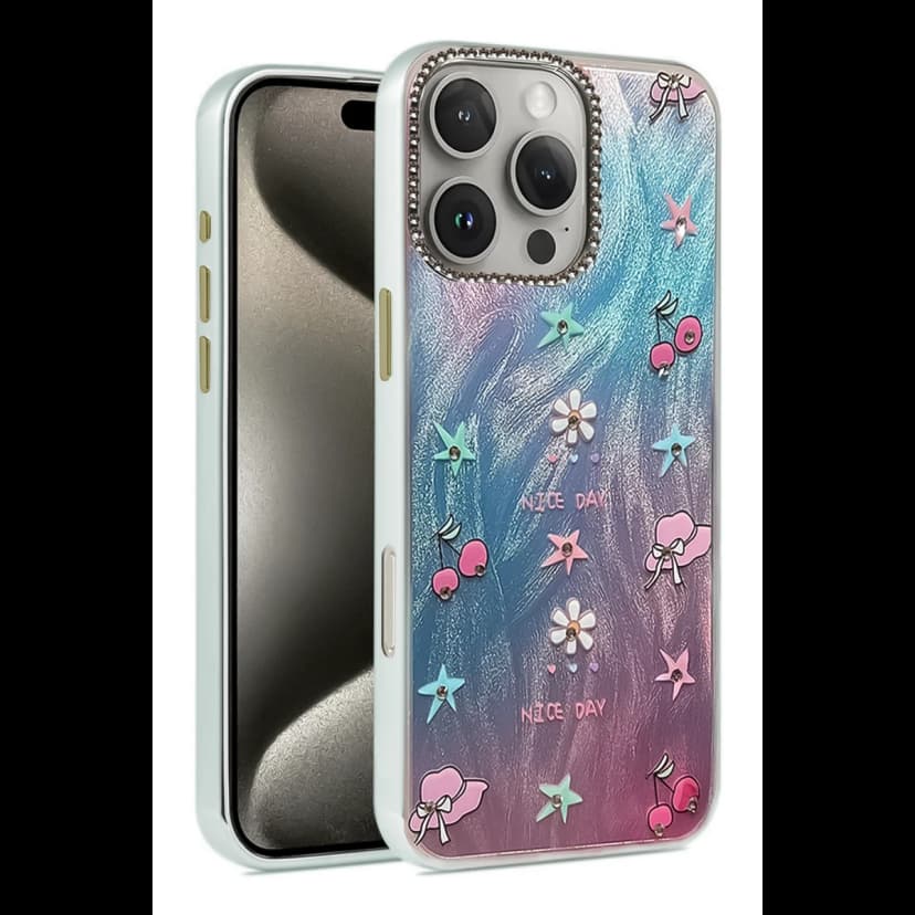 Newface Apple iPhone 16 Pro Max Kılıf Blade Aynalı Desenli Kapak