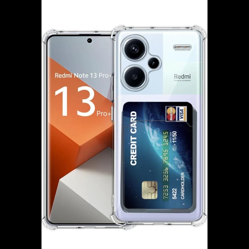 Newface Xiaomi Redmi Note 13 Pro Plus Kılıf Kart Şeffaf Silikon