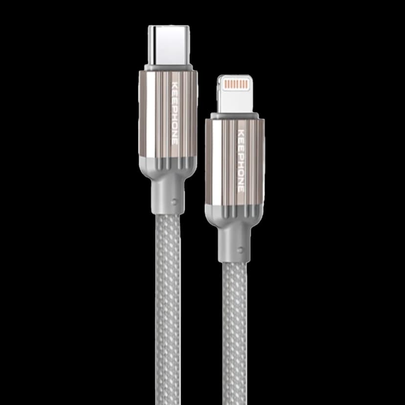 Keephone Pitta 1.2M 27W Örgülü Type-C to Lightning PD Hızlı Şarj Data Kablosu