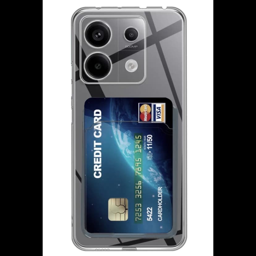 Newface Xiaomi Poco X6 Kılıf Kart Şeffaf Silikon