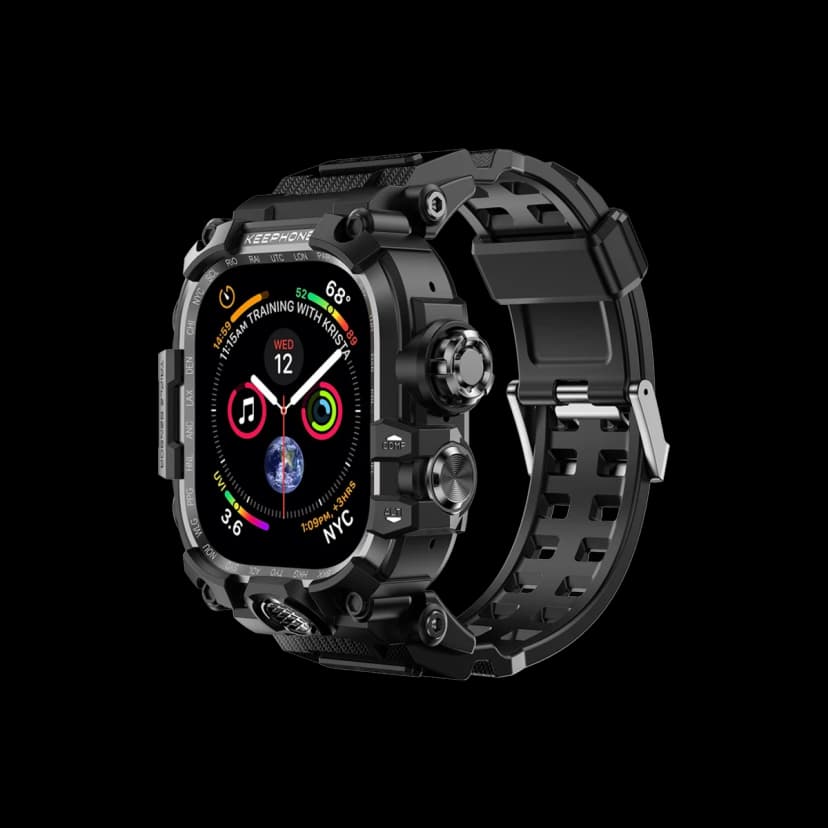 Keephone Apple Watch Ultra 49mm Bassion Kasalı Kordon
