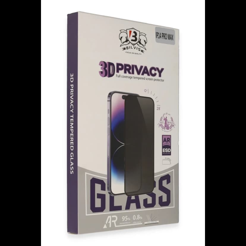 Newface Apple iPhone 15 Pro Max Bilvis 3D Hayalet Cam Ekran Koruyucu