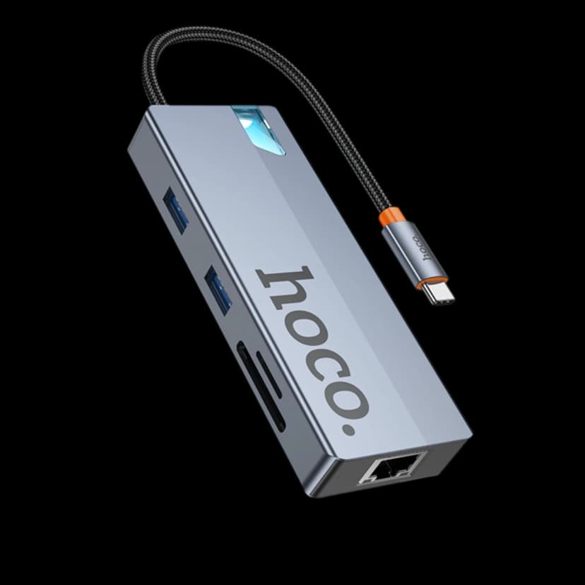 Hoco. HB52 Wow 8in1 100W PD 100 Mbps Ethernet 4K Hub Dönüştürücü