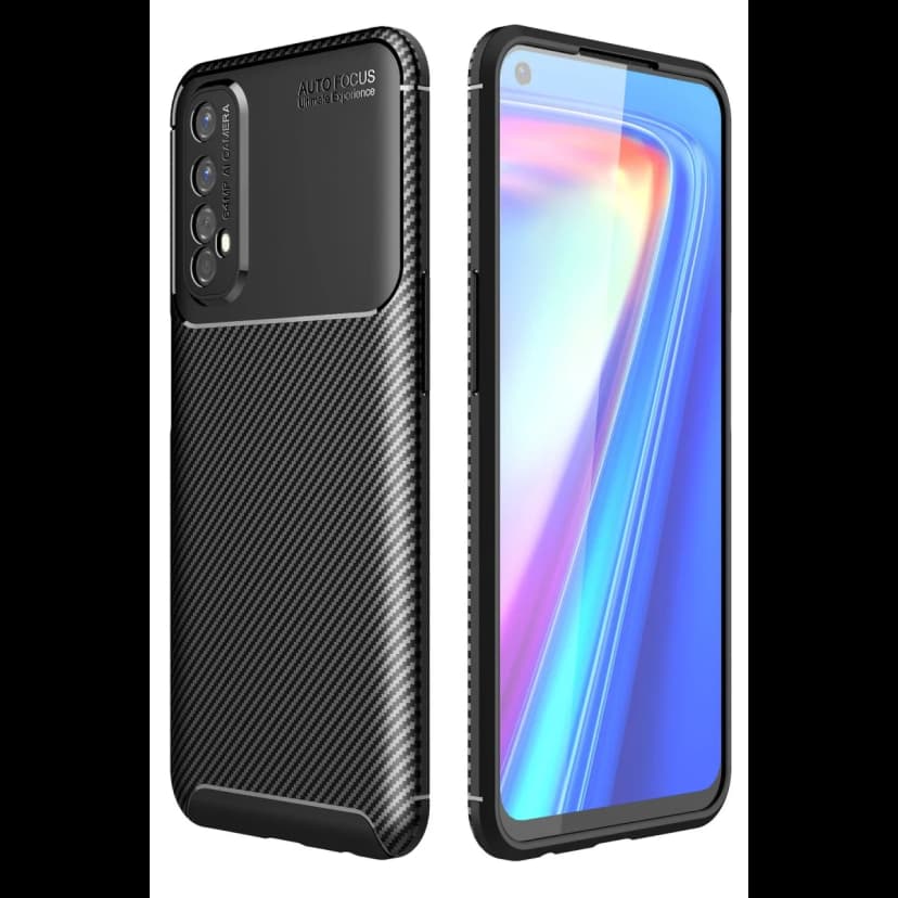 Newface Realme 7 Kılıf Auto Focus Karbon Kapak
