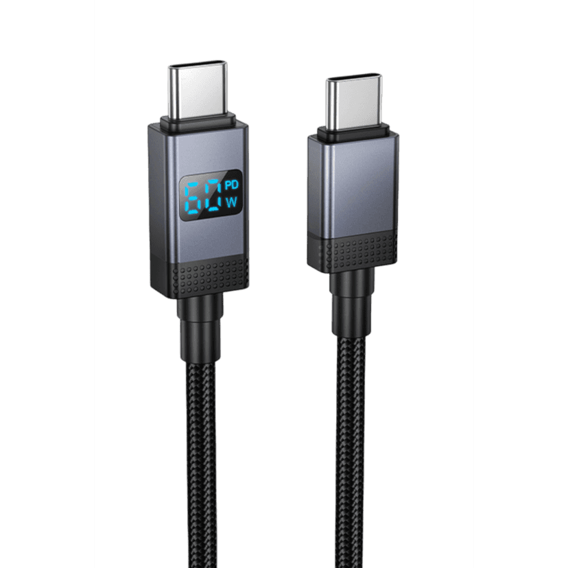 Hoco. X118 1M 60W Dijital Ekranlı Type-C to Type-C Hızlı Şarj Data Kablosu