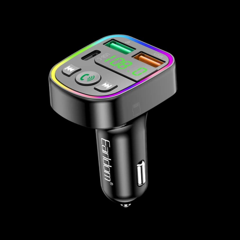 Earldom M103 Bluetooth USB ve Type C Çıkışlı Hızlı Şarj Dijital FM Transmitter