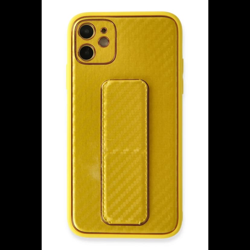 Newface Apple iPhone 12 Kılıf Coco Karbon Standlı Kapak
