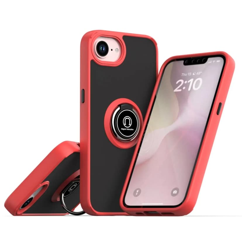 Newface Apple iPhone 16E Kılıf Montreal Yüzüklü Silikon Kapak