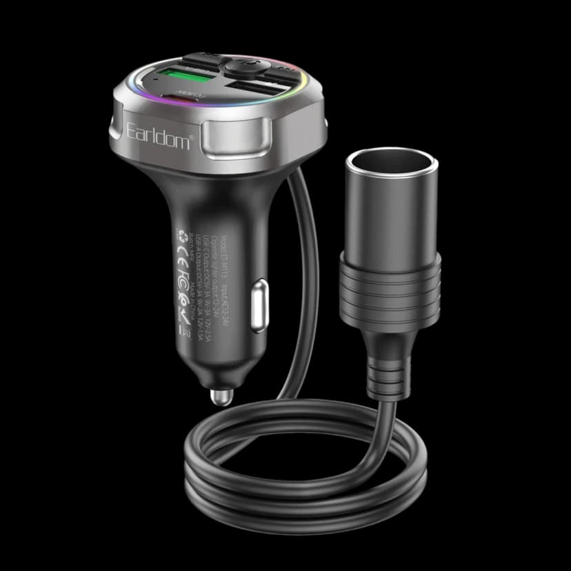 Earldom M113 Bluetooth USB Type-C ve Çakmaklık Çıkışlı Hızlı Araç Şarjı
