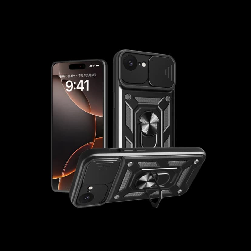 Newface Apple iPhone 16E Kılıf Pars Lens Yüzüklü Silikon