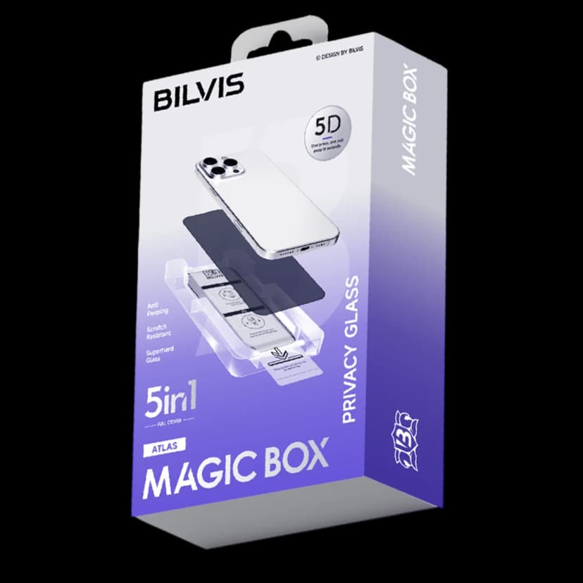 Newface Apple iPhone 15 Pro Max Bilvis 5in1 5D Magic Hayalet Cam Ekran Koruyucu