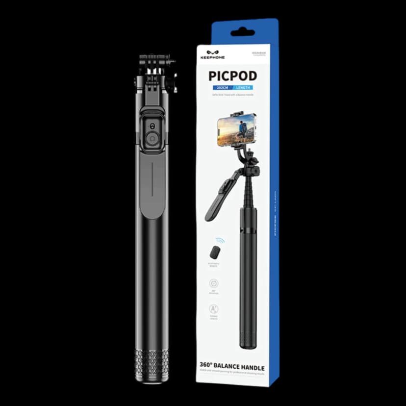 Keephone KP-LA05 PicPod 360 Derece Ayarlanabilir 202cm BT Selfie Çubuğu