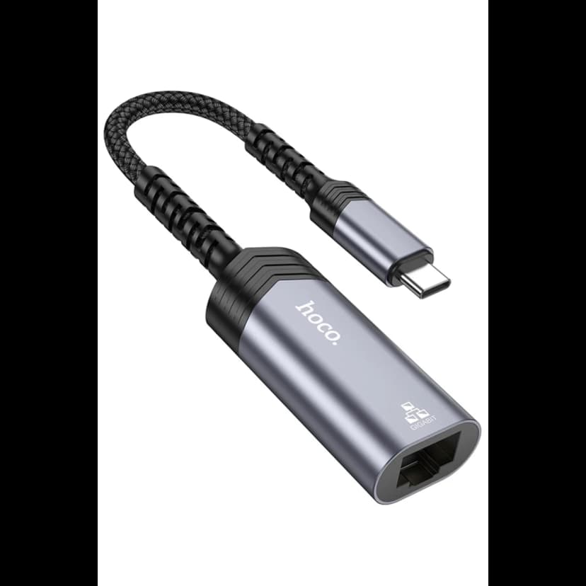 Hoco. UA26 Tak Çalıştır Type-C to RJ45 1000 Mbps Ethernet Dönüştürücü
