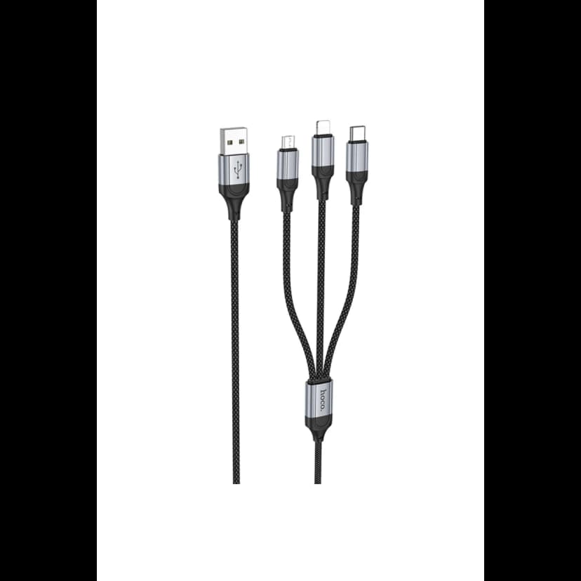 Hoco. X102 Fresh 1M 2.4A 3in1 USB to Type-C / Lightning ve Micro Çıkışlı Hızlı Şarj Data Kablosu