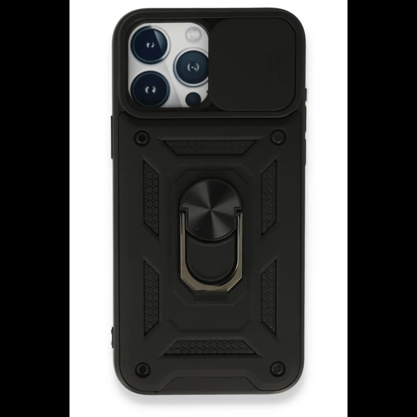 Newface Apple iPhone 15 Pro Kılıf Pars Lens Yüzüklü Silikon
