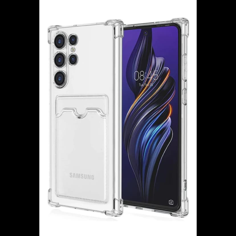 Newface Samsung Galaxy S24 Ultra Kılıf Kart Şeffaf Silikon