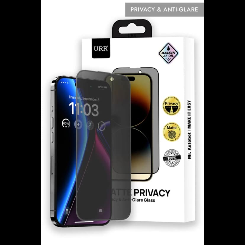 URR Apple iPhone 14 Pro Max Matte Privacy Cam Ekran Koruyucu