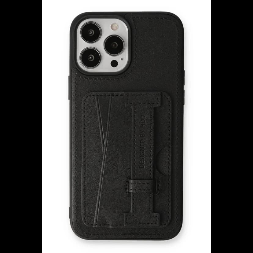 HDD Apple iPhone 13 Pro Kılıf HD Deri Kartvizitli Kapak - Siyah
