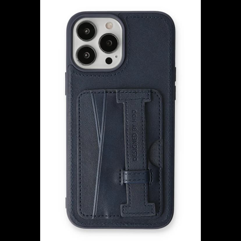 HDD Apple iPhone 13 Pro Kılıf HD Deri Kartvizitli Kapak - Lacivert