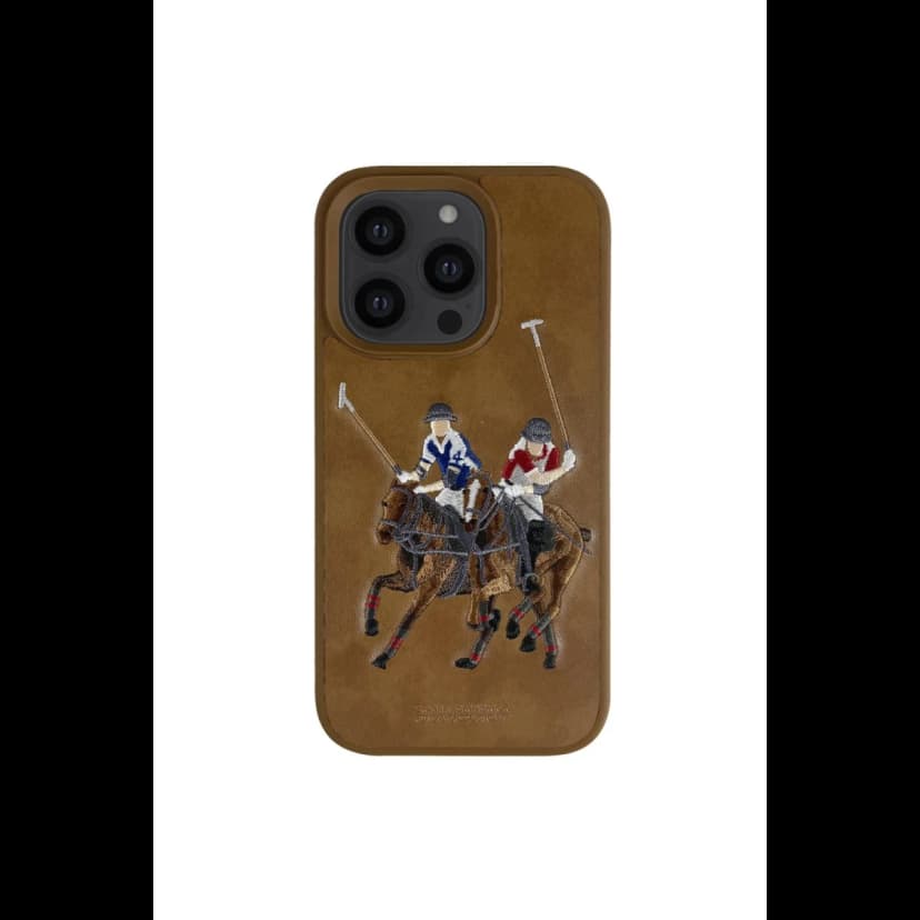 Santa Barbara Polo Racquet Club Apple iPhone 13 Pro Max Jockey Deri Kapak - Kahverengi
