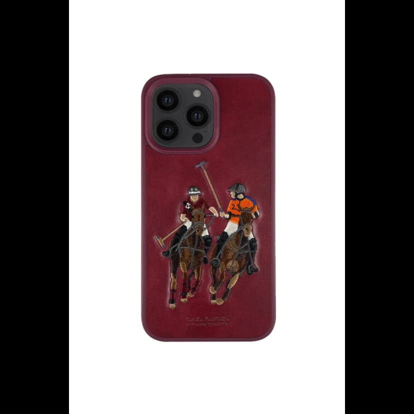Santa Barbara Polo Racquet Club Apple iPhone 13 Pro Max Jockey Deri Kapak - Kırmızı