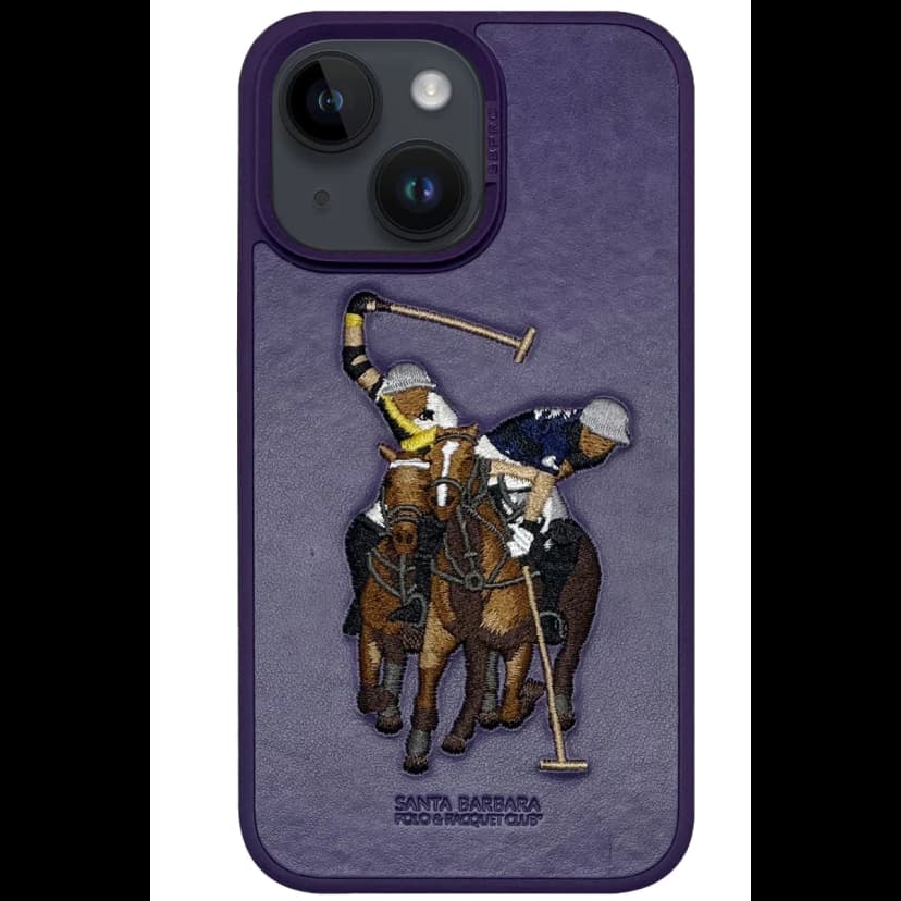 Santa Barbara Polo Racquet Club Apple iPhone 14 Jockey Deri Kapak - Mor