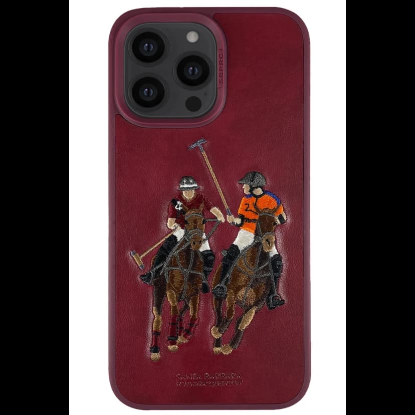 Santa Barbara Polo Racquet Club Apple iPhone 14 Pro Max Jockey Deri Kapak - Kırmızı