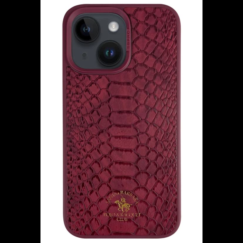 Santa Barbara Polo Racquet Club Apple iPhone 14 Knight Deri Kapak - Kırmızı