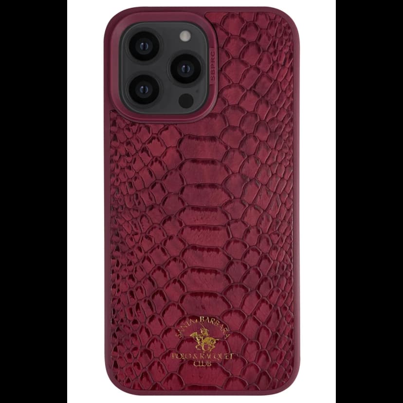 Santa Barbara Polo Racquet Club Apple iPhone 14 Pro Knight Deri Kapak - Kırmızı