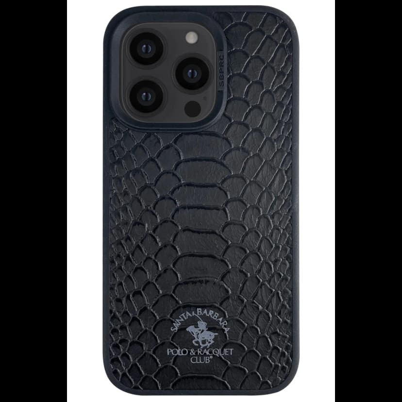 Santa Barbara Polo Racquet Club Apple iPhone 14 Pro Knight Deri Kapak - Siyah
