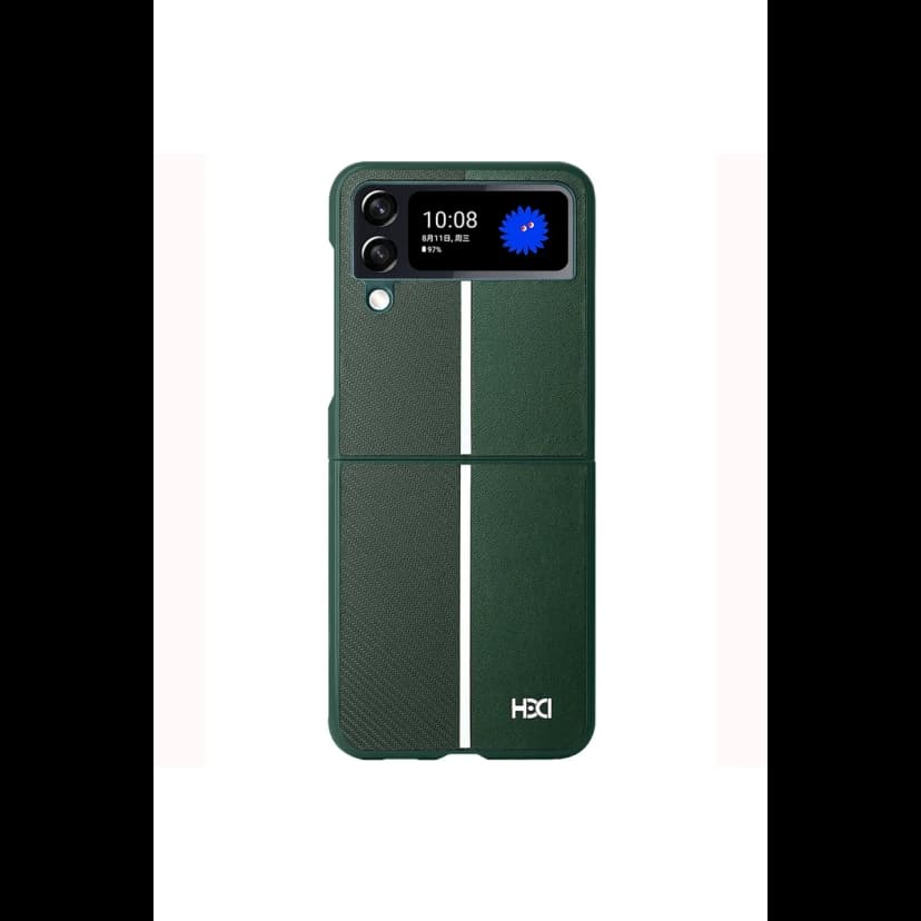 HDD Samsung Galaxy Z Flip 4 Kılıf HBC-155 Lizbon Kapak - Koyu Yeşil