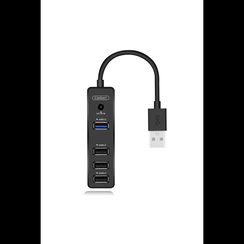 Earldom HUB07 Tak Çalıştır 3 Adet Usb 2.0 ve 1 Adet Usb 3.0 Çıkışlı Usb Çoklayıcı - Siyah
