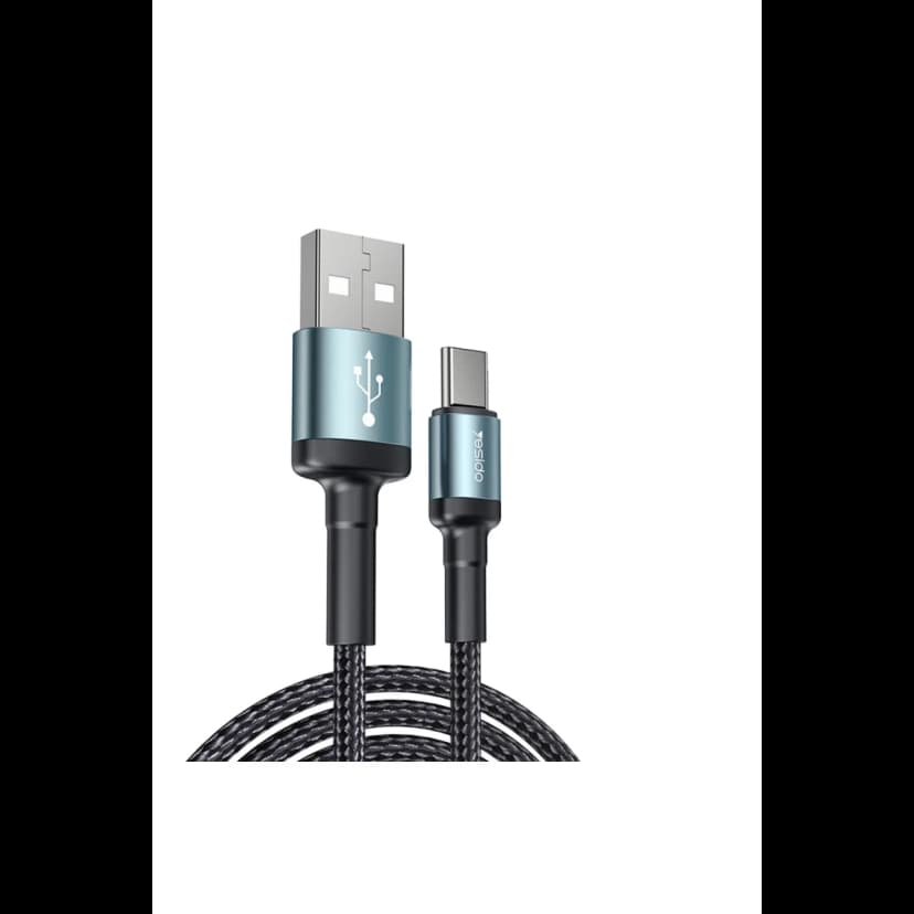Yesido CA74 1.2M 2.4A Hasırlı Usb to Type-C Hızlı Şarj Kablosu - Siyah