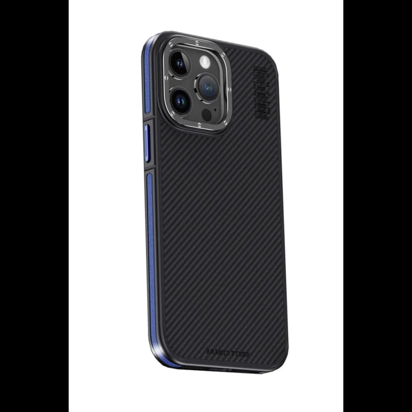 Joko Apple iPhone 15 Pro Kılıf Aramid 600D Kevlar Karbon Fiber Magsafe Kapak - Lacivert