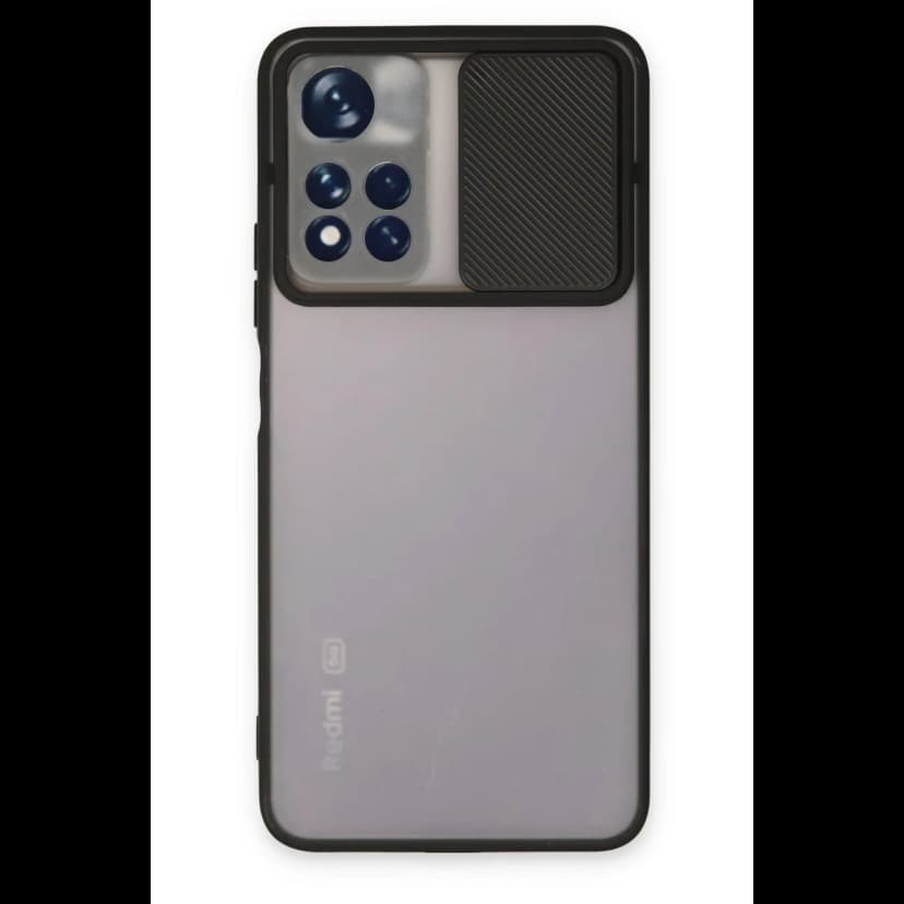 Newface Xiaomi Redmi Note 11T Kılıf Palm Buzlu Kamera Sürgülü Silikon - Siyah