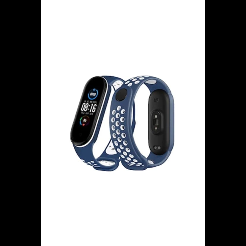 Newface Xiaomi Mi Band 4 Spor Delikli Kordon - Lacivert-Beyaz