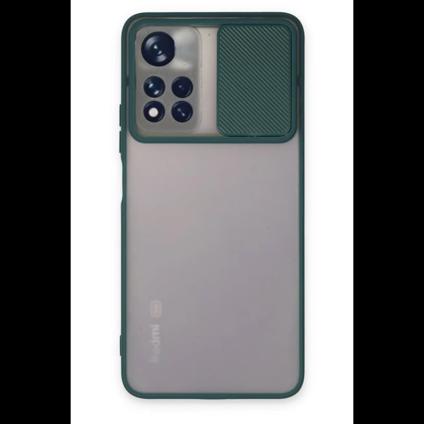 Newface Xiaomi Redmi Note 11T Kılıf Palm Buzlu Kamera Sürgülü Silikon - Yeşil