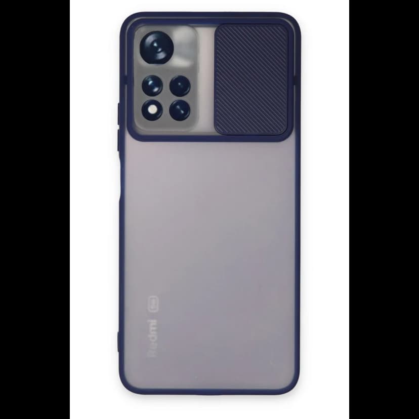 Newface Xiaomi Redmi Note 11T Kılıf Palm Buzlu Kamera Sürgülü Silikon - Lacivert