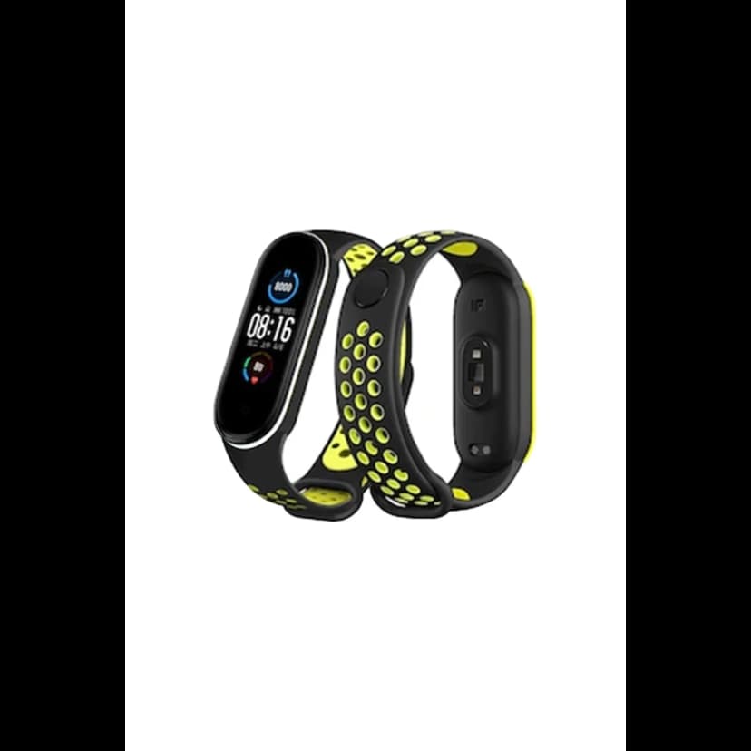 Newface Xiaomi Mi Band 4 Spor Delikli Kordon - Siyah-Yeşil-Beyaz