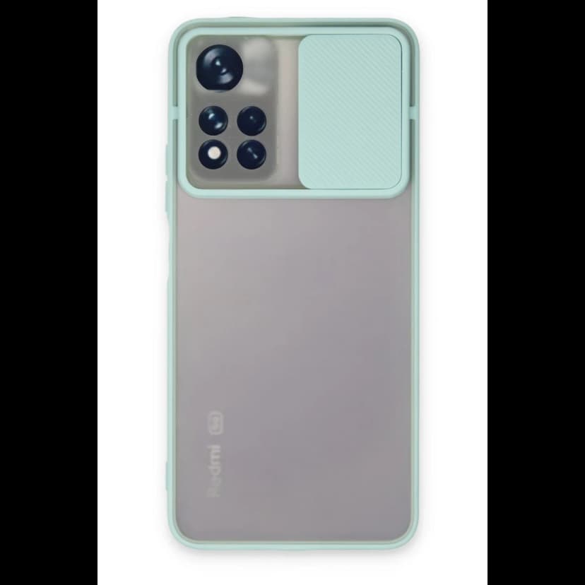 Newface Xiaomi Redmi Note 11 Pro Plus 5G Kılıf Palm Buzlu Kamera Sürgülü Silikon - Turkuaz