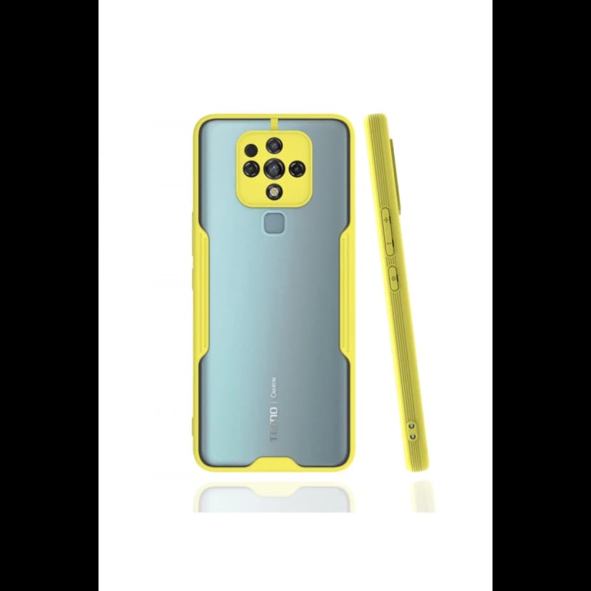 Newface Tecno Camon 16 Kılıf Platin Silikon - Sarı