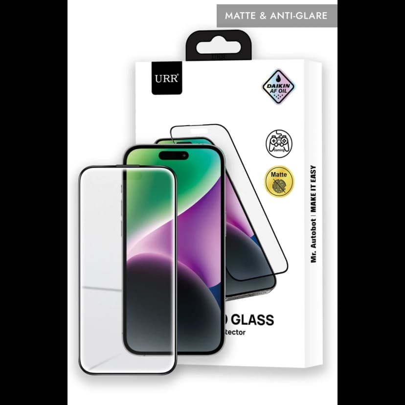 URR Apple iPhone 15 Pro Max Matte Antiglare Cam Ekran Koruyucu - Siyah