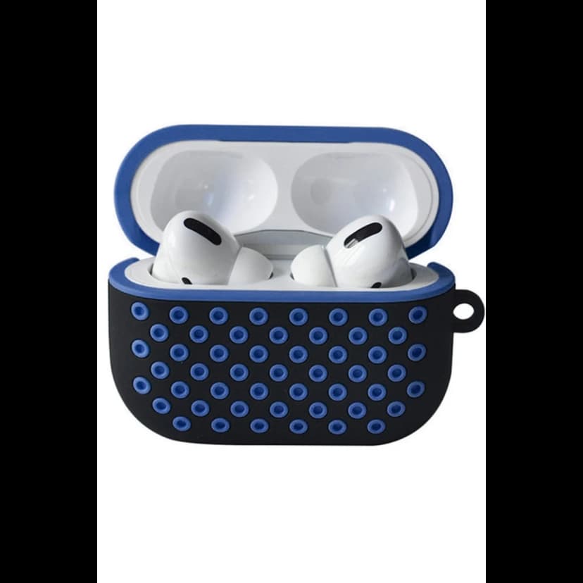 Newface Apple Airpods Pro 2 (2.nesil) Spor Delikli Kılıf - Siyah-Mavi