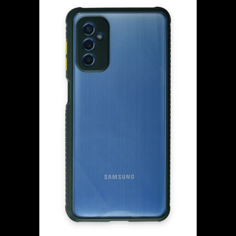 Newface Samsung Galaxy M52 5G Kılıf Miami Şeffaf Silikon - Koyu Yeşil