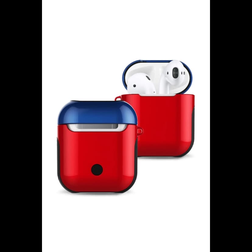 Newface Apple Airpods 2 (2.nesil) 3in1 Kılıf - Kırmızı-Lacivert